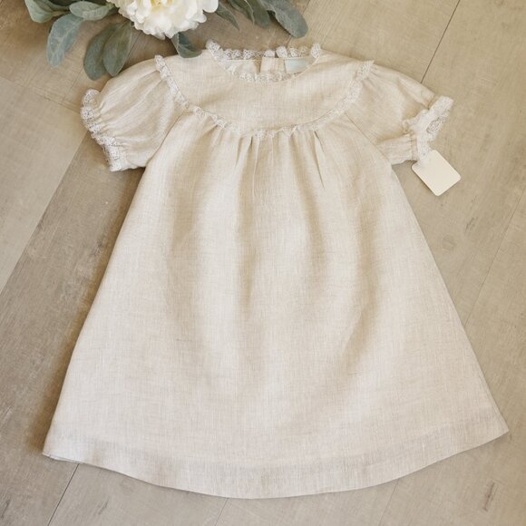 Linen Float Dress 100% Cotton Linen Flax Beige Add Monogram Beach Portrait NWT - Picture 7 of 8